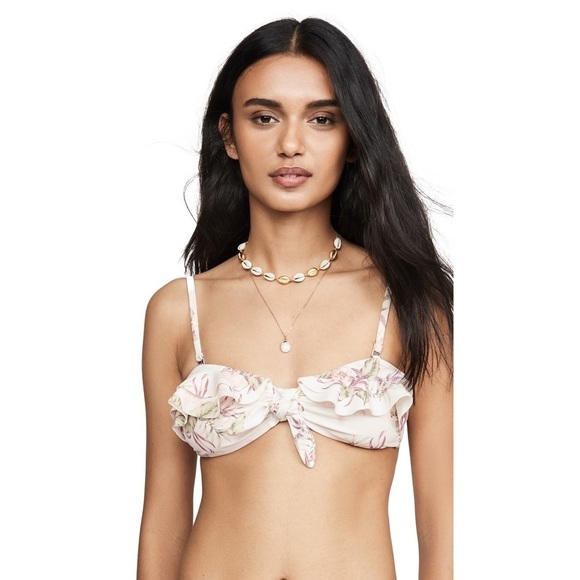 MINKPINK The Bay Frill Bandeau Bikini Top NWT - Picture 1 of 8